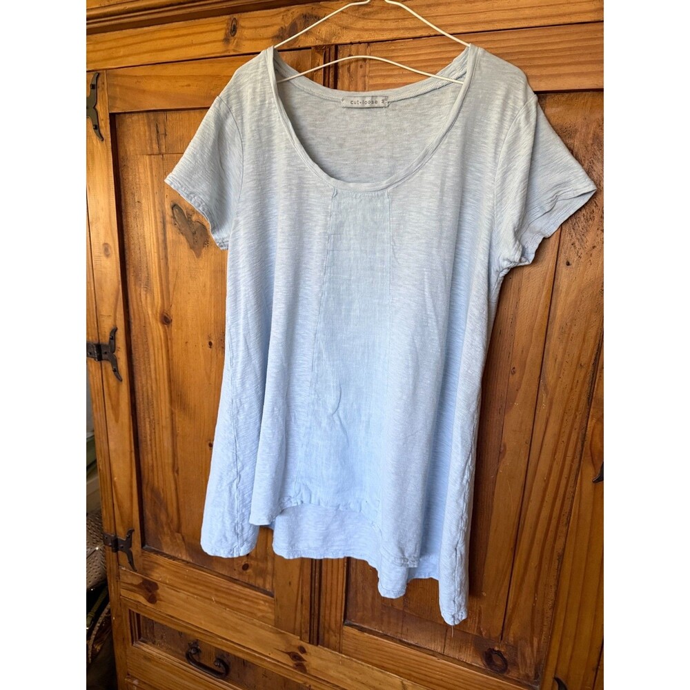 Cut Loose Short Sleeve Cotton Tunic Top Size M